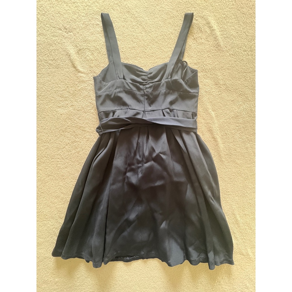 J.Crew Black 100% Silk Bow Front Sweetheart Dress Size 6 RN77388 Altered - Picture 5 of 7